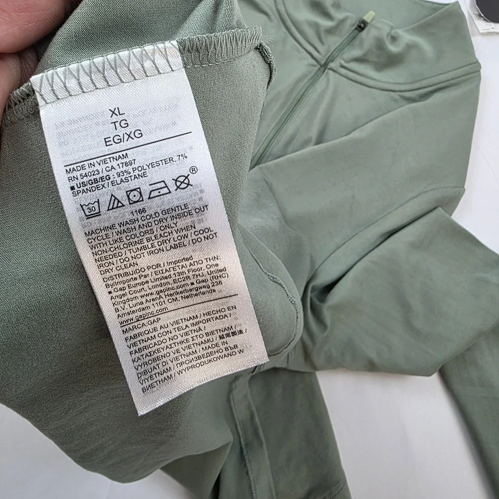 Gap GapFit Pullover Mens XL Green 1/4 Zip Long Sleeve Athletic Training Top